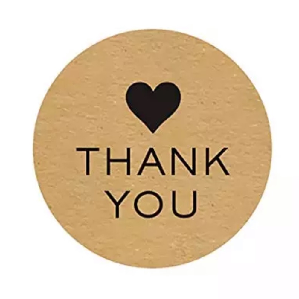 500 Thank You Stickers 1”Rounds Kraft PRICE FIRM - Picture 5 of 5